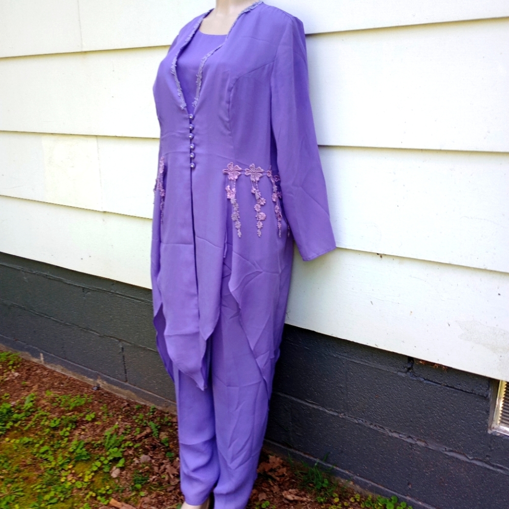 Vintage Soft Purple Three Piece Pants Set